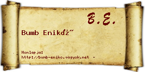 Bumb Enikő névjegykártya